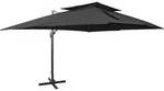 vidaXL Ampelschirm mit Doppeldach Schwarz 400 x 300 cm