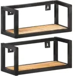 vidaXL Wandregale 2 Stk. 40 cm Raues Mangoholz