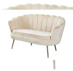 SalesFever Muschel-Sofa | Bezug Samt-Stoff | Gestell Metall goldfarben | B 136...