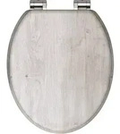 Sch&uuml;tte MDF WC Sitz LIGHT WOOD, Toilettendeckel mit Absenkautomatik Motiv, Klobrille