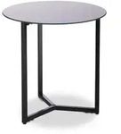 Relaxdays Runder Beistelltisch aus Glas und Metall, dekorativer Loungetisch, HxBxT: