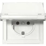 Gira Steckdose, 1f, reinwei&szlig;, gl&auml;nzend, Unterputz, Steckdose CEE 7/3 (Typ F), mit