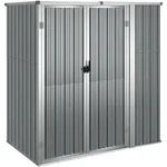 vidaXL Ger&auml;tehaus Grau 161x89x161 cm Verzinkter Stahl