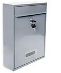 Relaxdays Design Briefkasten Metall Silber 26,5 x 35 x 8,5 cm