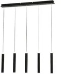 Fabas Luce Prado 5-flammige Pendelleuchte - 33W dimmbare LED - Mattschwarzes lineares
