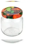 75er Set Rundglas 212 ml nieder To 66 Obst Dekor Deckel incl. Diamant...