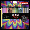 STABILO Fasermaler Pen 68, Kartonetui "ARTY" mit 24 Stiften