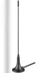 Goobay 67090 Passive DVB-T2 (HD) Mini-Magnetantenne, Schwarz, 2 m - 3 dB Antenne zum