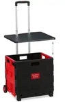 Relaxdays Einkaufstrolley klappbar, bis 35 kg, 50 l Kiste, mit Teleskopgriff, 2