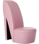 vidaXL Stuhl in St&ouml;ckelschuh-Form Rosa Kunstleder