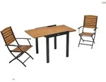 Merxx Santorin Balkonset 3tlg., 2 Klappsessel, 1 AZ-Tisch 65 (130) x 65 cm,