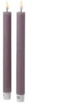 283 LED Stabkerzen Mia Tafelkerzen Echtwachs flackernd H: 24cm flieder 2St