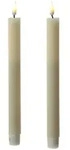 283 LED Stabkerzen Mia Tafelkerzen Echtwachs flackernd H: 24cm creme 2Stk