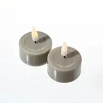 283 LED Teelichter Mia flackernd inkl. Batterien D: 4,1cm taupe 2 St&uuml;ck