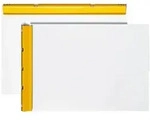 Hansa-Technik Klemmbrett 1200100 DIN A4 Aluminium grauwei&szlig;/gelb