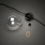 Konstsmide LED globe Party Lichterkette, retro Design, schwarz,24V, Aussen (IP44), 10