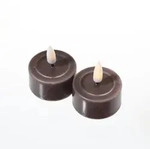 283 LED Teelichter Mia flackernd inkl. Batterien D: 4,1cm mokkafarben 2St.
