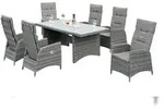 Merxx Bologna Set 7tlg., 6 verstellbare Sessel, 1 Tisch mit Tischplatte in