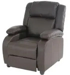 Mendler Fernsehsessel Relaxsessel Liege Sessel Lincoln, Kunstleder ~ coffee