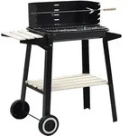 vidaXL Holzkohlegrill Standgrill mit R&auml;dern