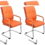 CLP 2er Set Freischwinger XXL Anubis Kunstleder orange