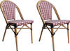 SIT Möbel Stuhl 2er-Set | Rattan-Optik beige-rot | Gestell Aluminium natur 