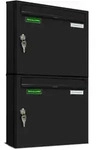 AL Briefkastensysteme 2 x Basic Wand Briefkasten in RAL Farbe 9005 Tief Schwarz f&uuml;r