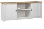 vidaXL TV-Schrank Wei&szlig; 120x40x50 cm Massivholz Panama-Kiefer