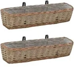 vidaXL Balkon-Blumenkasten 2 Stk. Weide mit PE-Auskleidung 80 cm