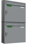 AL Briefkastensysteme 2 x Basic Wand Briefkasten RAL Farbe 9006 Weiss Aluminium f&uuml;r