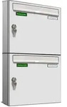 AL Briefkastensysteme 2 x Basic Wand Briefkasten RAL Farbe 9016 Verkehrs Weiss f&uuml;r