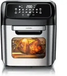 Arendo Hei&szlig;luftfritteuse, Minibackofen 12L Edelstahl, Airfryer, Pizzaofen,