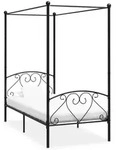 vidaXL Himmelbett-Gestell Schwarz Metall 100 x 200 cm