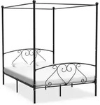 vidaXL Himmelbett-Gestell Schwarz Metall 160 x 200 cm