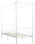 vidaXL Himmelbett-Gestell Wei&szlig; Metall 90 x 200 cm