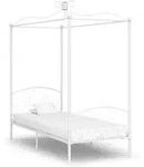 vidaXL Himmelbett-Gestell Wei&szlig; Metall 100 x 200 cm