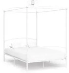 vidaXL Himmelbett-Gestell Wei&szlig; Metall 120 x 200 cm