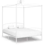 vidaXL Himmelbett-Gestell Wei&szlig; Metall 180 x 200 cm