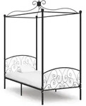 vidaXL Himmelbett-Gestell Schwarz Metall 90 x 200 cm