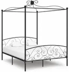 vidaXL Himmelbett-Gestell Schwarz Metall 180 x 200 cm