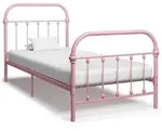 vidaXL Bettgestell Rosa Metall 90&times;200 cm