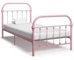 vidaXL Bettgestell Rosa Metall 100 &times; 200 cm