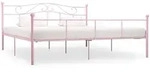 vidaXL Bettgestell Rosa Metall 180x200 cm