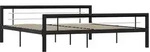 vidaXL Bettgestell Schwarz und Wei&szlig; Metall 180&times;200 cm