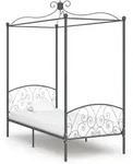 vidaXL Himmelbett-Gestell Grau Metall 90 x 200 cm