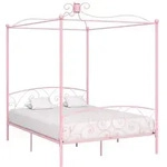vidaXL Himmelbett Rosa Metall 180x200 cm