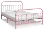 vidaXL Bettgestell Rosa Metall 120x200 cm