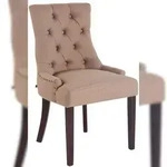 CLP Esszimmerstuhl Aberdeen Stoff taupe/antik