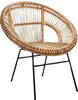 SIT Möbel Stuhl aus Rattan in natur, Gestell in antikschwarz|B80 x T71 x H86