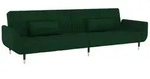 vidaXL Schlafsofa 2-Sitzer mit 2 Kissen Dunkelgr&uuml;n Samt